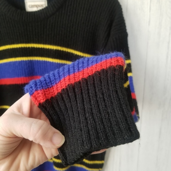 VTG CAMPUS Striped Sweater Coogi Style Size Medium - Picture 3 of 6